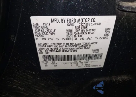 2014 Ford Edge Sport из США, поврежденный, VIN 2FMDK4AK1EBA17605